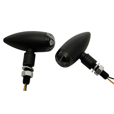 Intermitentes de manillar/luz de posición LED HIGHSIDER pro Akron-Flash - 2en1 - homologado E - negro/titanio/naranja - Pareja