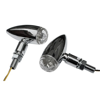 Intermitente LED HIGHSIDER pro Micro-Bullet - homologado E - cromado/traslúcido - par