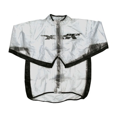 Chaqueta impermeable RFX Sport Series, talla adulto 3XL - transparente/negro