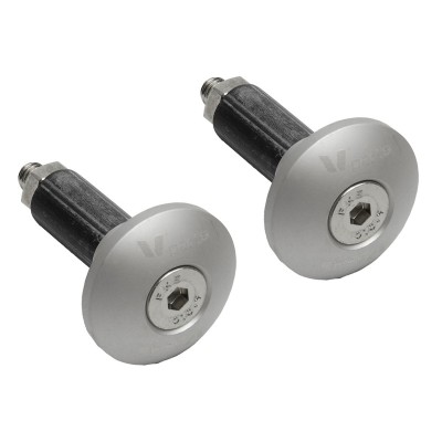 Contrapesos de manillar V PARTS Aluminio Ø12-18mm Plata