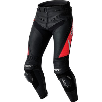 Pantalón de piel RST Tractech Evo D30 - negro/rojo neón