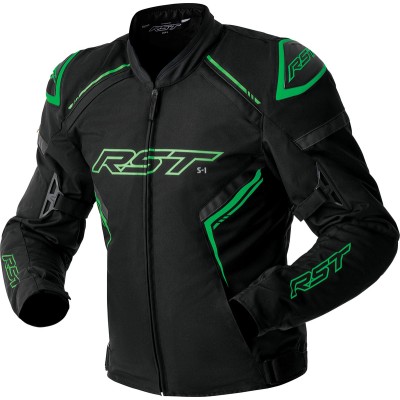 Chaqueta textil RST S1 D3O - negro/verde neón