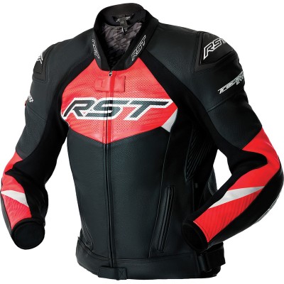 Chaqueta de piel RST Tractech Evo D3O - negro/rojo