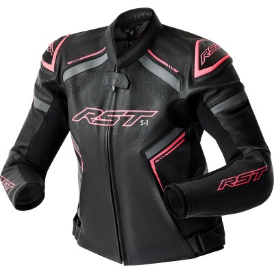 Chaqueta de piel RST S1 D3O mujer - negro/rosa