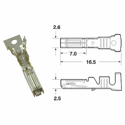 Terminal de cable hembra generico BIHR Ø0,85mm²/1,25mm²