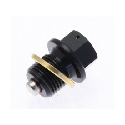 Tapón de vaciado de aceite TECNIUM magnético alu negro M14 x 1,50 x 13,5