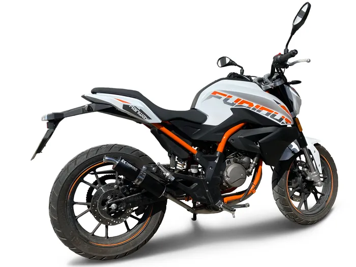 Moto HANWAY FURIOUS 50 2T 18 con un escape Turbo Kit montado