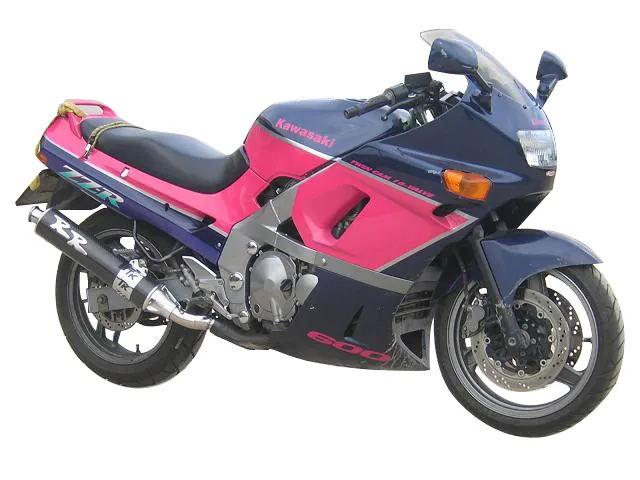 Moto KAWASAKI ZZR 600  -91 con un escape Turbo Kit montado