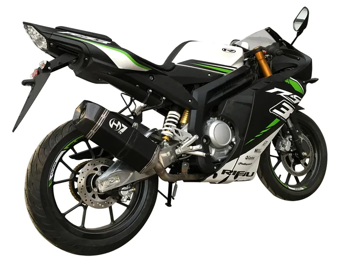 Moto RIEJU RS3 125 14-15 con un escape Turbo Kit montado